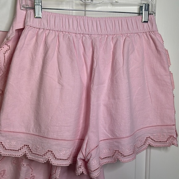 EUC OROTON Tablecloth Lace Top and Short Set in ballet pink shorts size 6 top 8 - Picture 7 of 13
